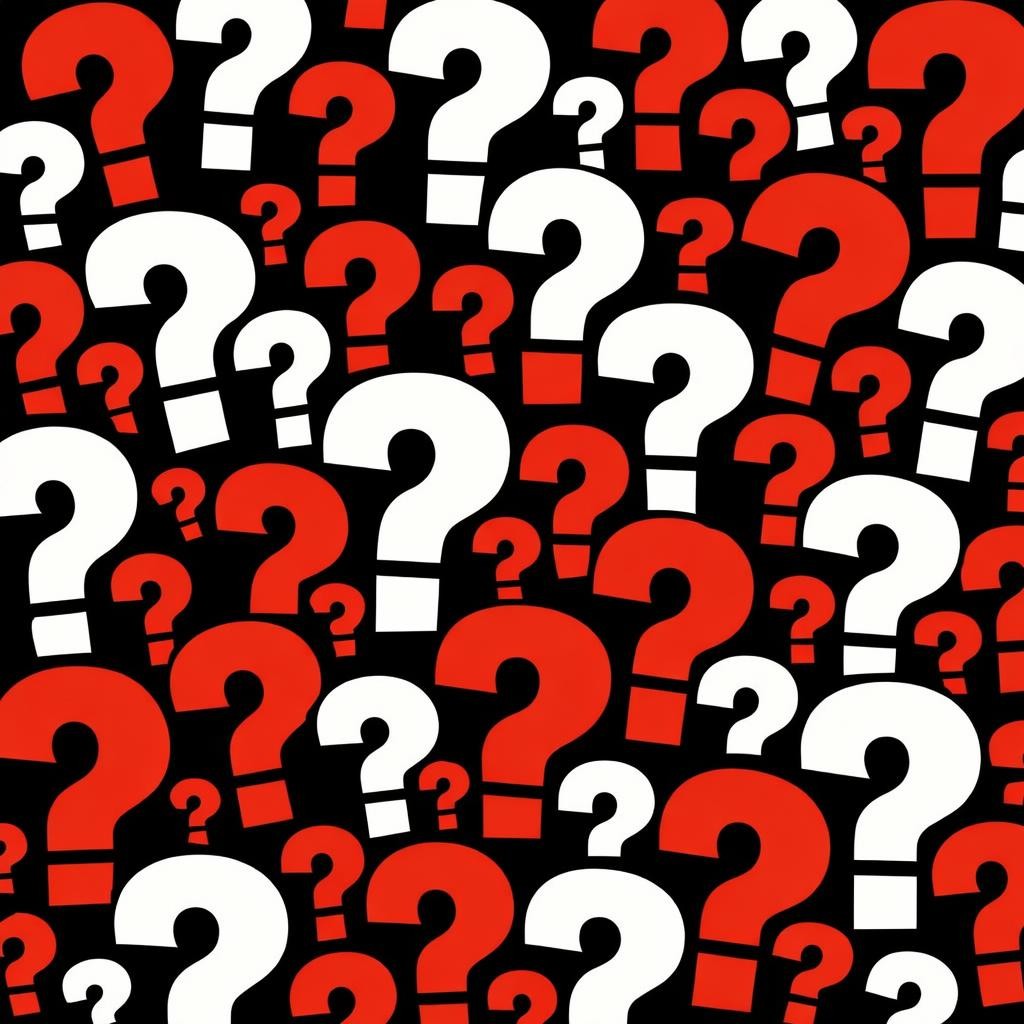 Make all question marks red and white