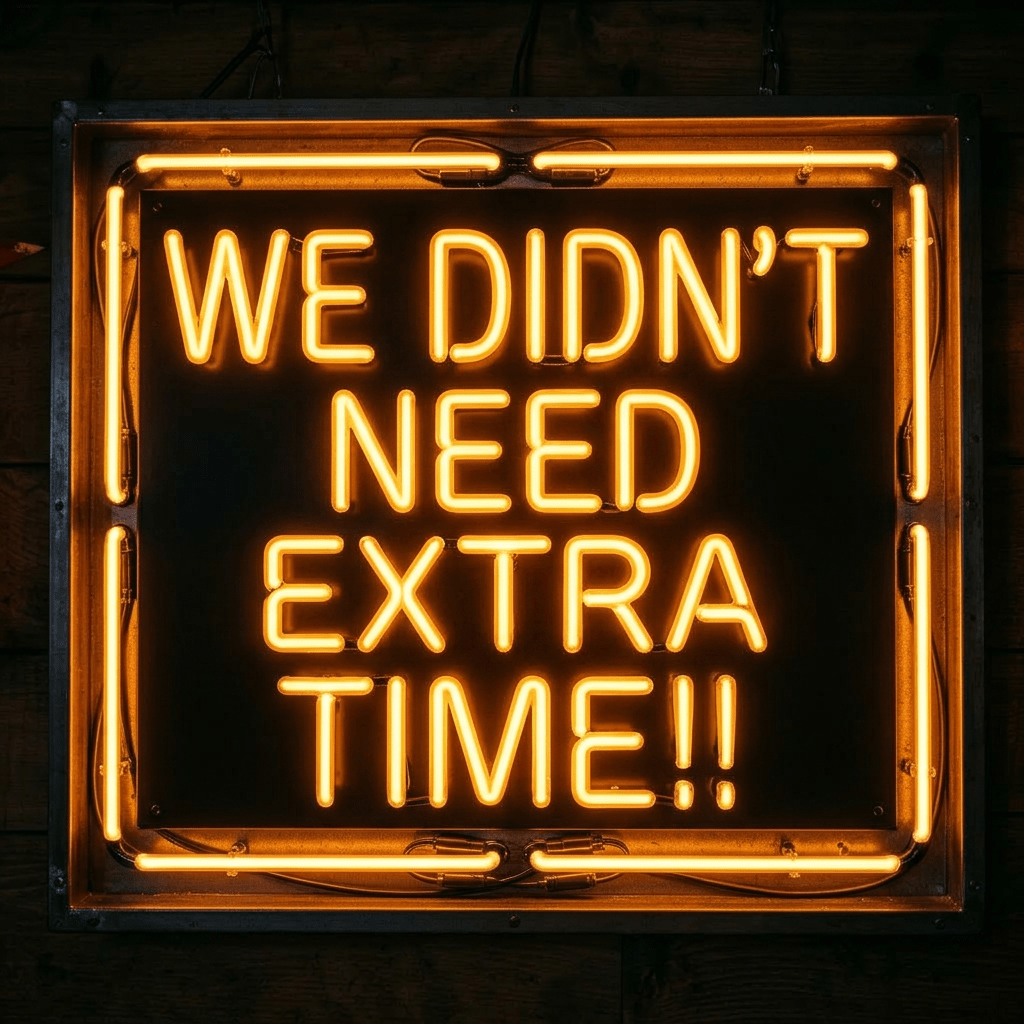 Group of sports fans raising drinks celebrating in bar under neon sign