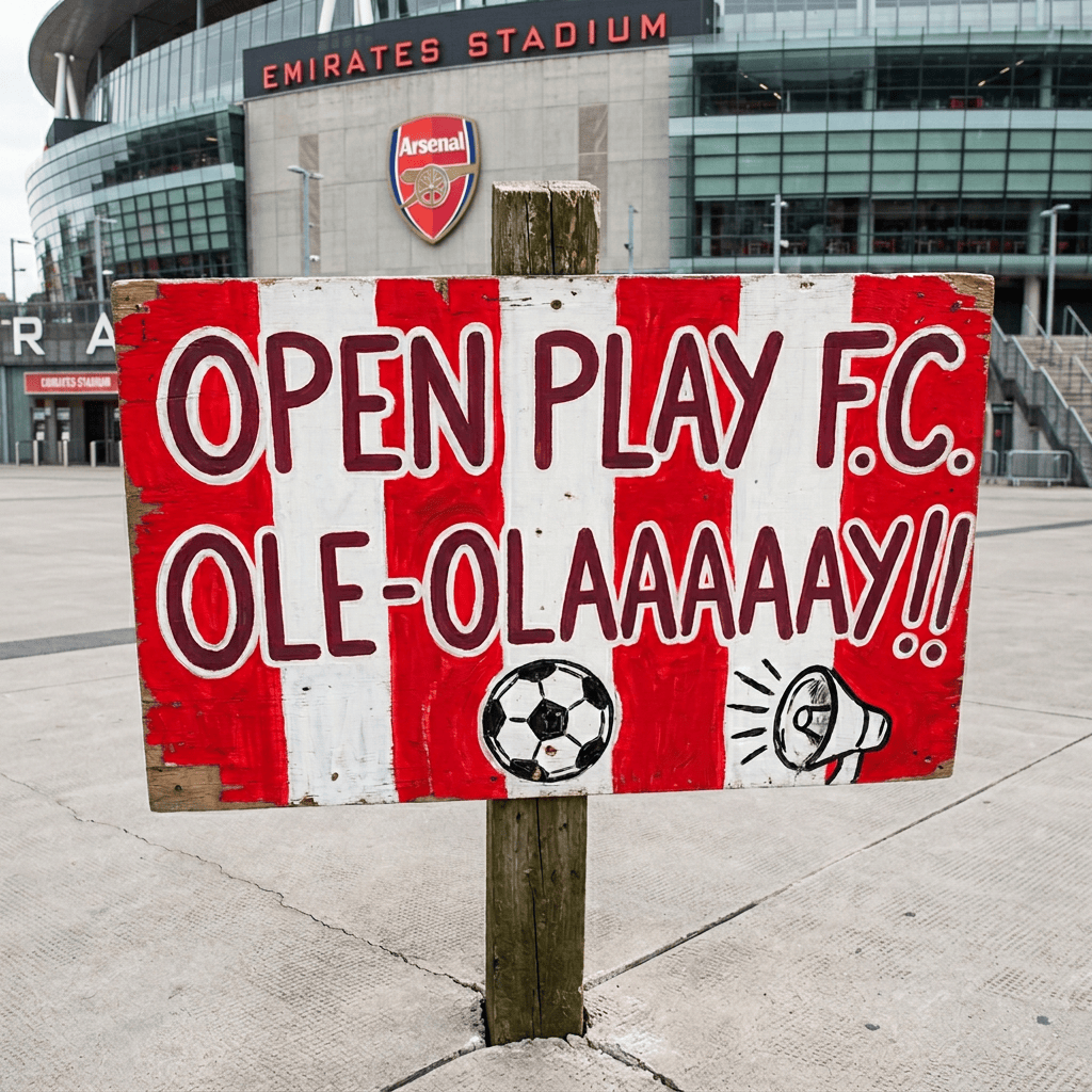 Sign outside Emirates Stadium without people