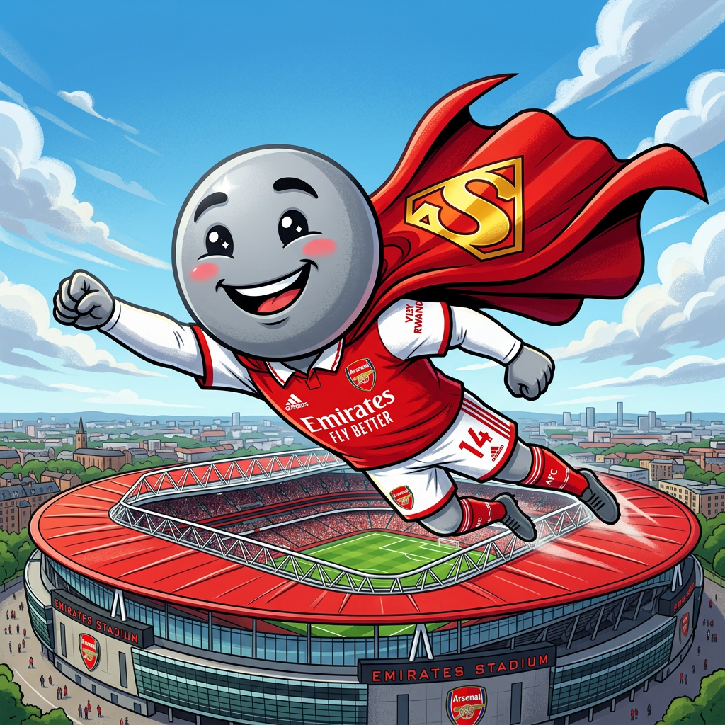 Grey emoji wearing Arsenal kit